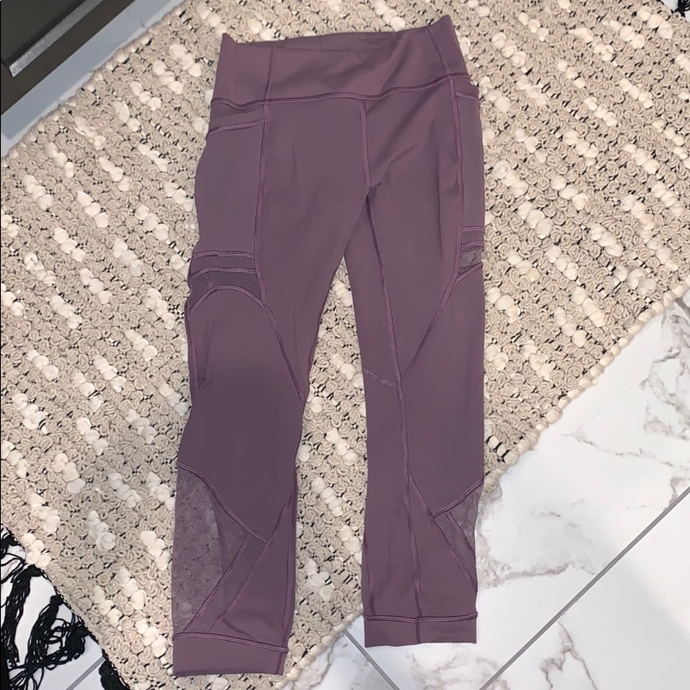 Lulu Lemon Plum colored Leggings w/ mesh